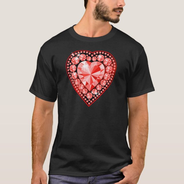 T-shirt Ruby Gemstone Heart (Devant)