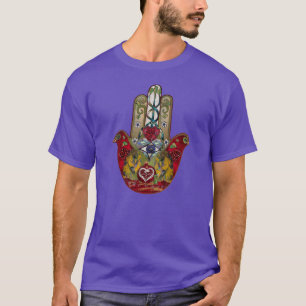T-shirt Ruby Pomegranate Heart Red Bird Hamsa