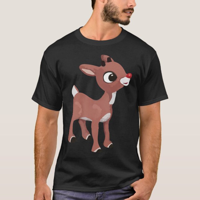 T-shirt Rudolph classique Le renne à nez rouge classique R (Devant)