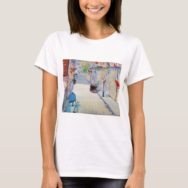 T-shirt Rue avec drapeaux français, Manet (Devant)