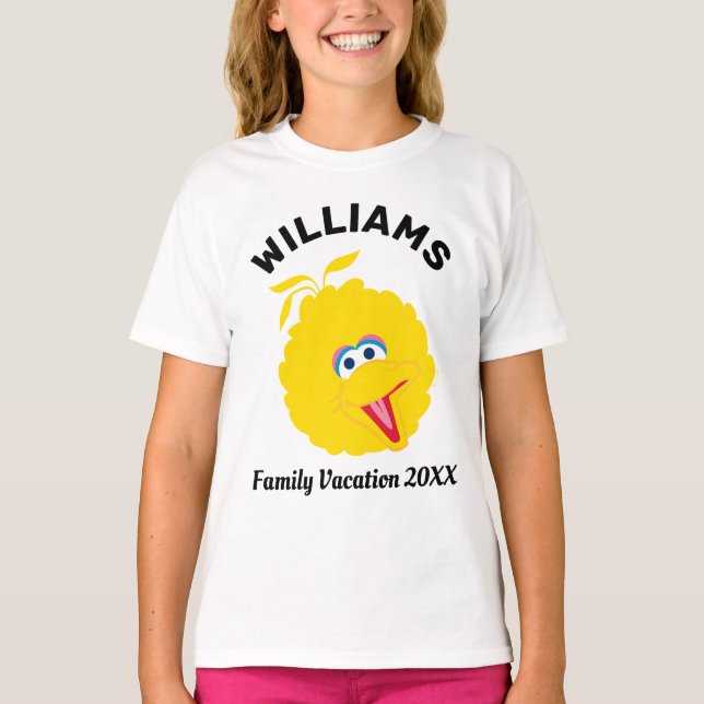 T-shirt Rue Sésame | Big Bird Famille Vacances (Devant)