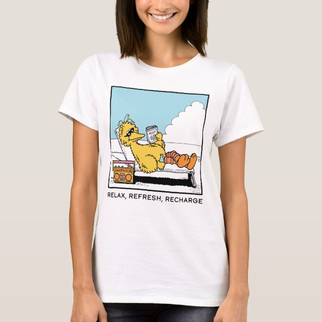 T-shirt Rue Sésame | Big Bird Relax Refresh Recharge (Devant)