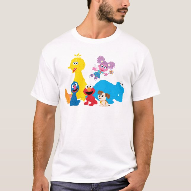 T-shirt Rue Sésame | Coloré Sesame Street Pals (Devant)