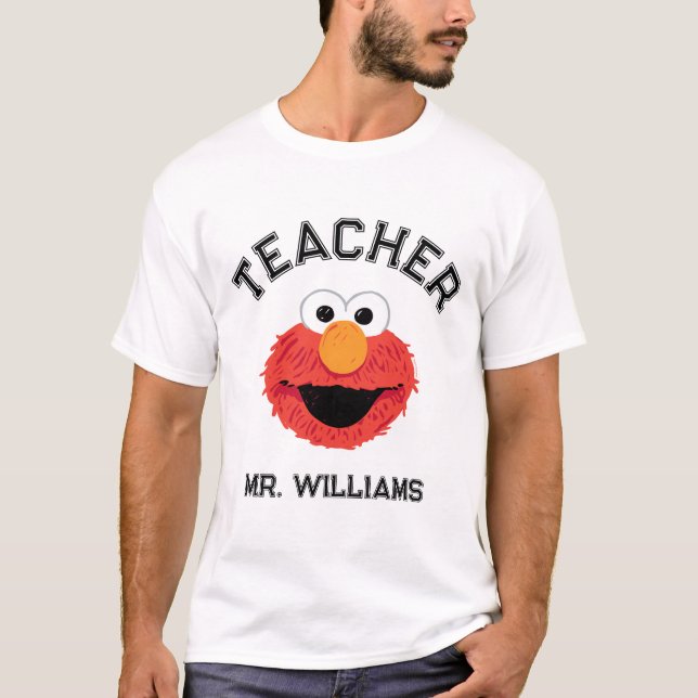 T-shirt Rue Sésame | Elmo Face Teacher (Devant)
