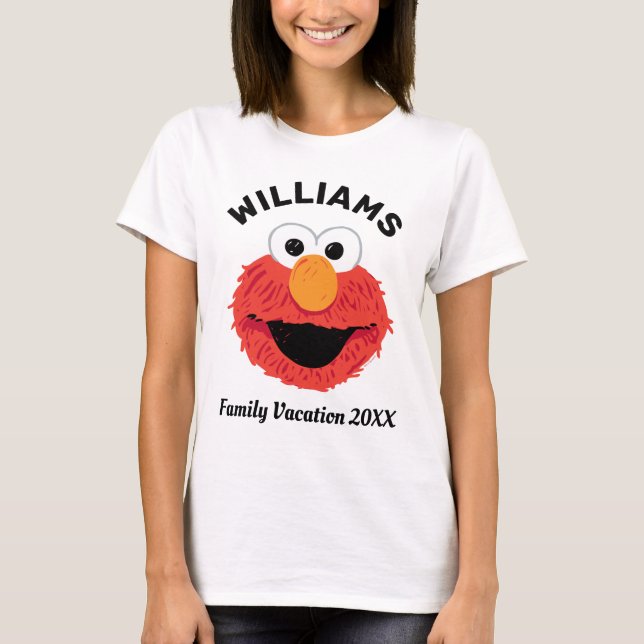 T-shirt Rue Sésame | Elmo Famille Vacances (Devant)