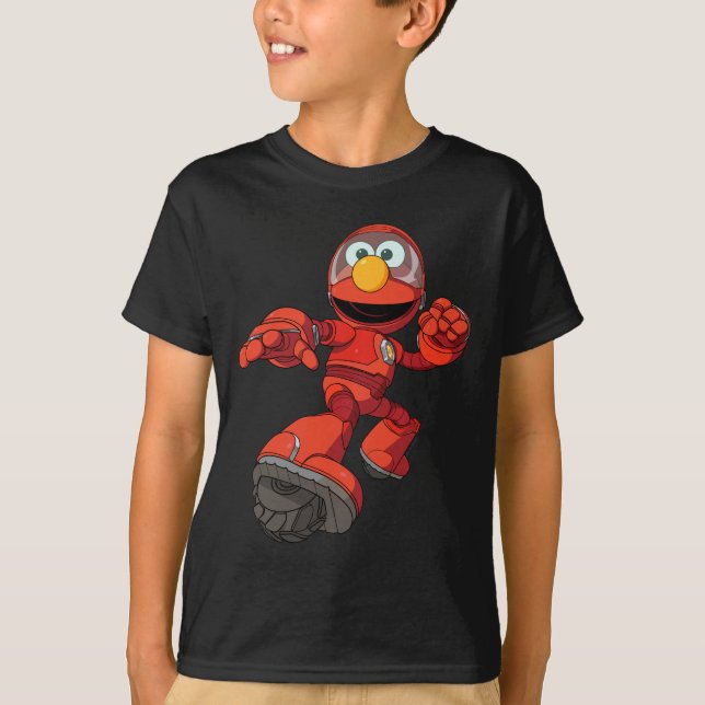 T-shirt Rue Sésame | Méca Builders Elmo En Action (Devant)