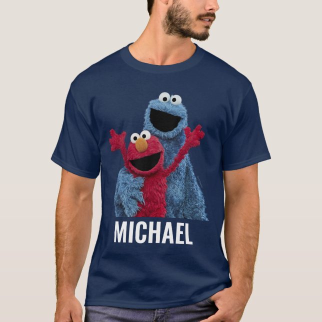 T-shirt Rue Sésame | Monstre Elmo & Cookie (Devant)