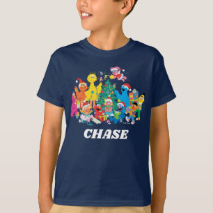 T-shirt Rue Sésame Noël avec toute la bande