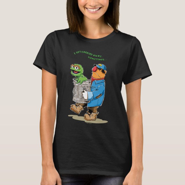 T-shirt Rue Sésame | Oscar & Bruno l'éboueur (Devant)