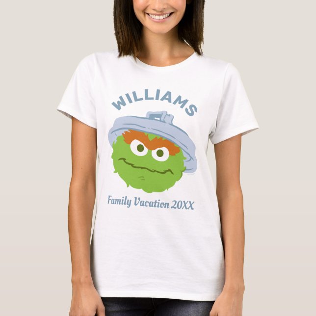 T-shirt Rue Sésame | Oscar le Grouch Famille Vacances (Devant)