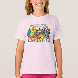 T-shirt Rue Sésame Rainbow Wave