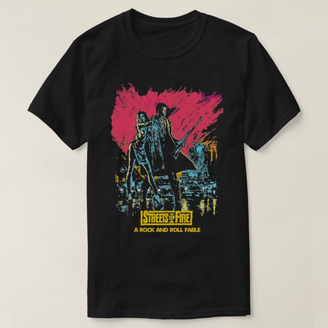 T-shirt Rues en feu en détresse (Design devant)