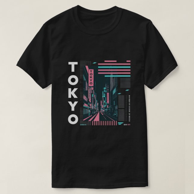 T-shirt Rues Neon de Tokyo (Design devant)