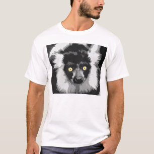 T-shirt ruffed noir et blanc de lémur