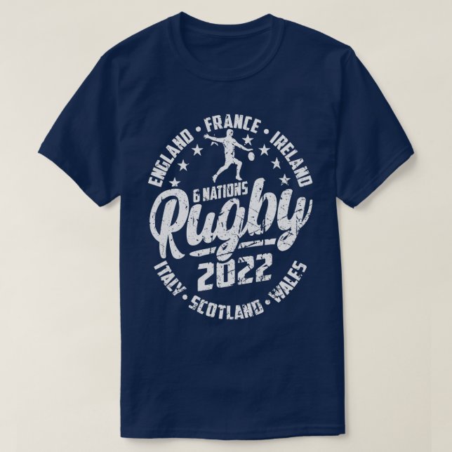 T-shirt Rugby 6 Nations Angleterre France Pays de Galles É (Design devant)
