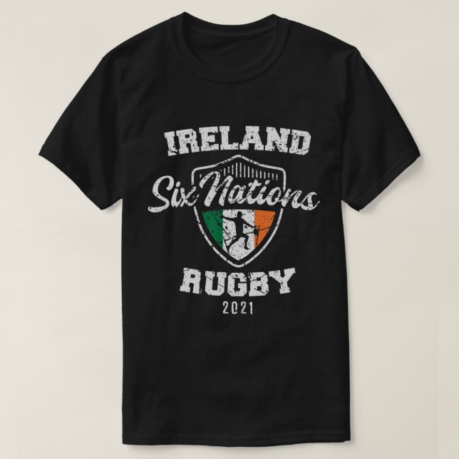T-shirt Rugby 6 Nations Irlande Angleterre France Pays de  (Design devant)