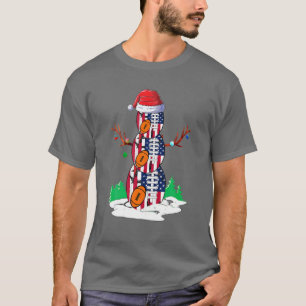 T-shirt Rugby American Snowman Balls Noël Pyjama cadeau
