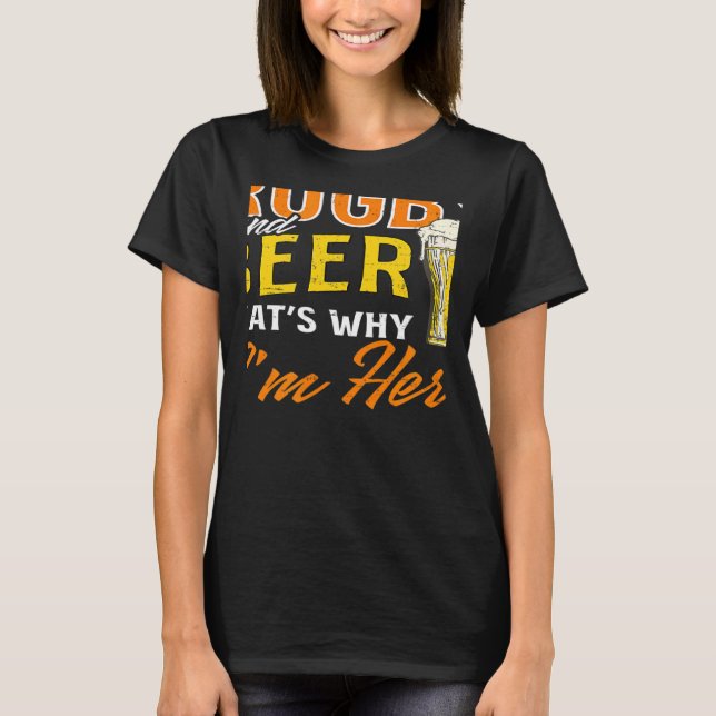 T-shirt Rugby And Beer I'm Here Rugby (Devant)