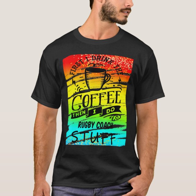 T-shirt Rugby Coach Coffee (Devant)