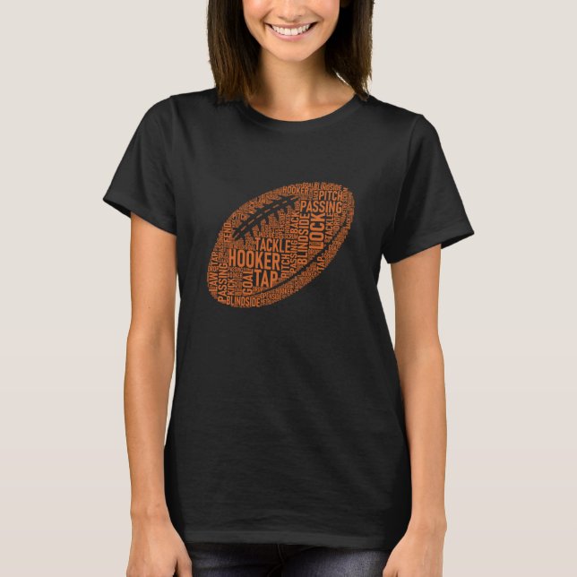 T-shirt Rugby Game Typography  Rugby Player  Coach Mom Dad (Devant)
