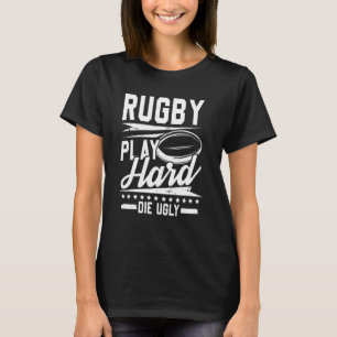 T-shirt Rugby masculin joue dur et meurt laid  saison équi