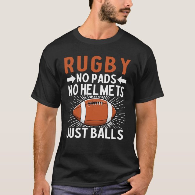 T-shirt Rugby No Pads No Casques Just Balls Rugby 7 (Devant)
