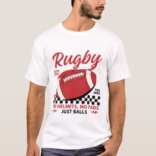 T-shirt Rugby pas de casques, pas de tampons juste des bal