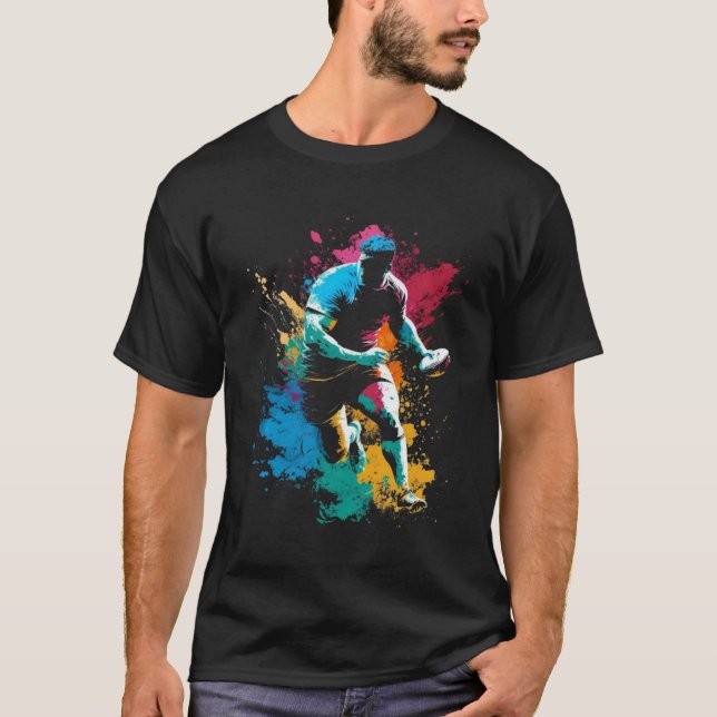 T-shirt Rugby Splash Rugger Retro Rugby Player (Devant)