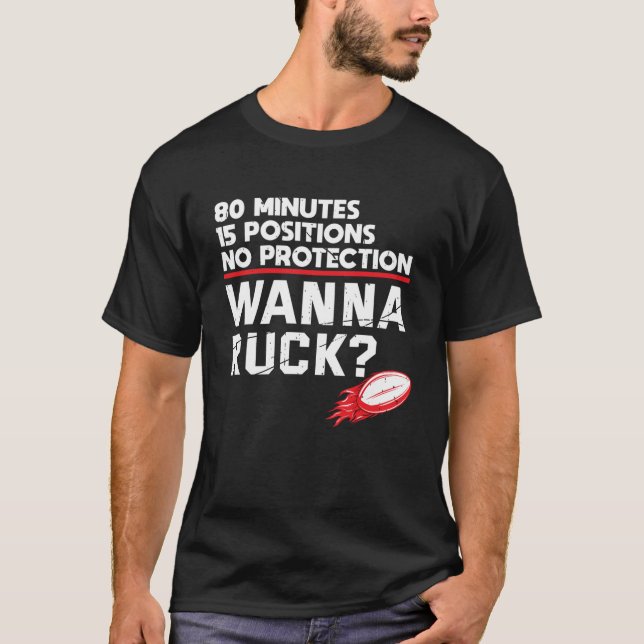 T-shirt Rugby Wanna Ruck Drôle Joueur de rugby (Devant)