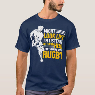 T-shirt Rugbys Funny Rugby Sports Je pense au rugby