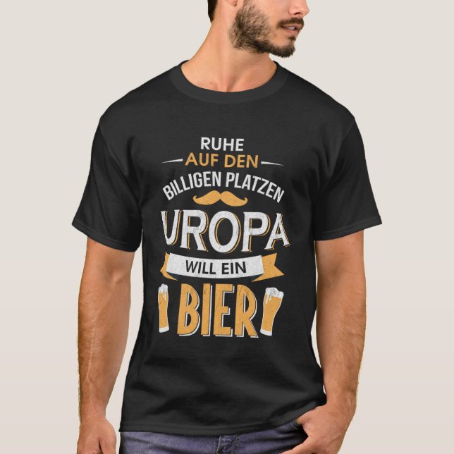 T-shirt Ruhe da hinten Uropa will ein Bier Opa Great Grand (Devant)