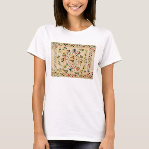 T-shirt Rumal : couverture carrée de broderie montrant le