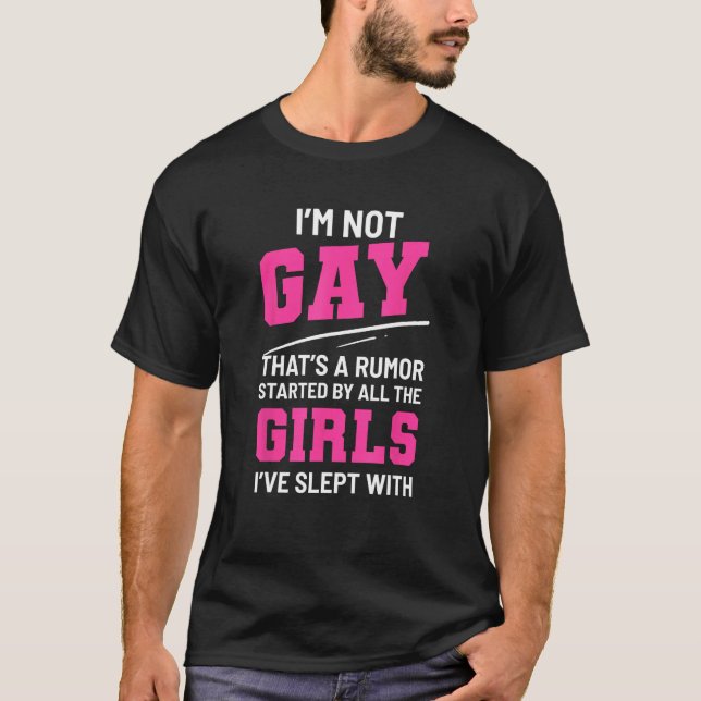 T-shirt Rumeur gay Filles amusantes Gay ou Hetero (Devant)