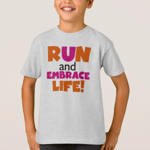 T-shirt Run and Embrassez Life Orange Pink