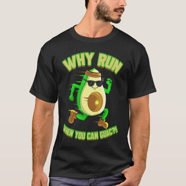 T-shirt Runner Avocado  for Jogger Vegan Marathon (Devant)