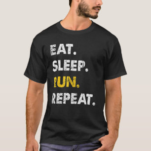 T-shirt Runner Jogging Manger Sleep Run Répéter