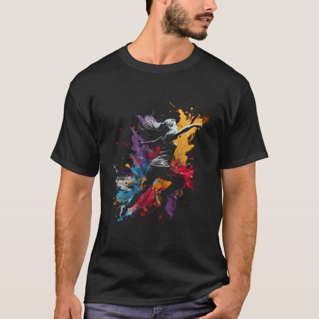 T-shirt Runner Splash Art Sprinter Runner Ma (Devant)