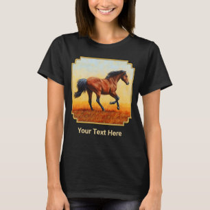 T-shirt Running Bay Mustang Sauvage Horse