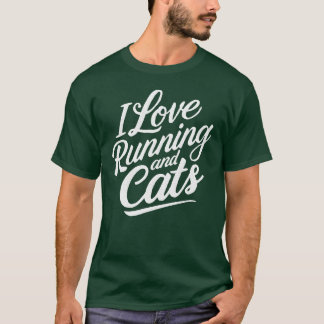 T-shirt Running Et Chats Amoureux des chats Jogging cadeau
