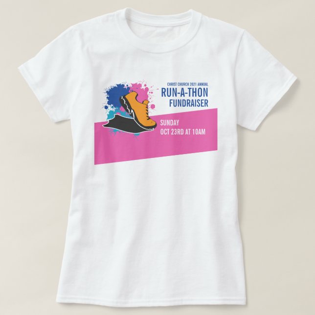 T-shirt Running Shoe, Charity Run-Walk-a-Thon Event (Design devant)