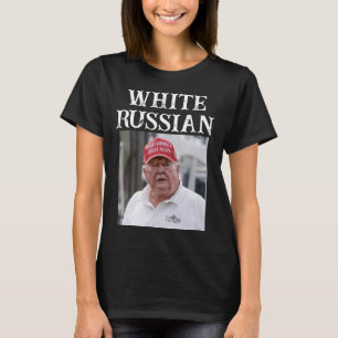 T-shirt russe blanc/Trump