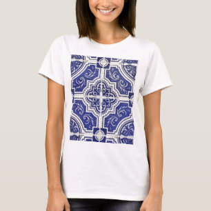 T-shirt Russe Vintage Portugais Carreaux Motif - Azulejo