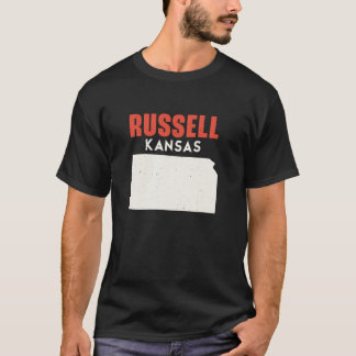 T-shirt Russell Kansas USA State America Travel Kansan