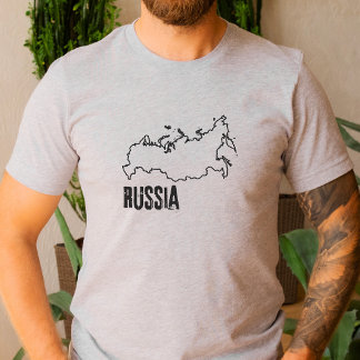T-shirt Russie Carte du pays Russie Forme de la frontière 