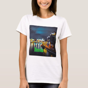 T-shirt Russie ou Fédération de Russie Moscou la nuit