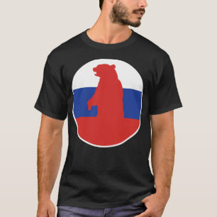 T-shirt Russie Ours drapeau animal national russe