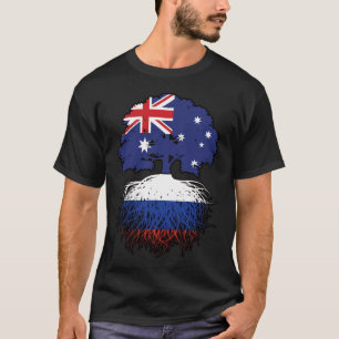 T-shirt Russie Russie Australie Australie racine arbre