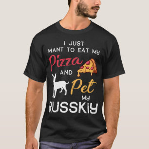 T-shirt Russkiy Chien Pizza amant propriétaire Noël Annive