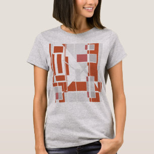 T-shirt Rust Grey Dusty Rose MCM Look Géométrique Abstrait