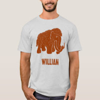 Rust Red Cartoon Wooly Mammoth Personnalisé